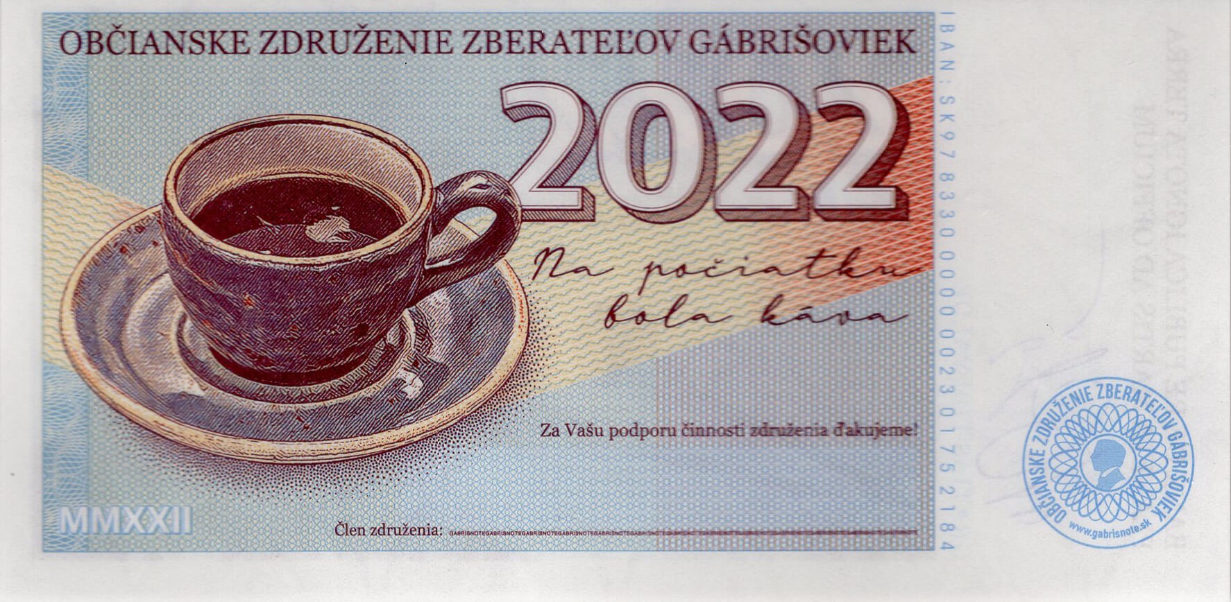 2022 Klubová gábrišovka - zadní strana