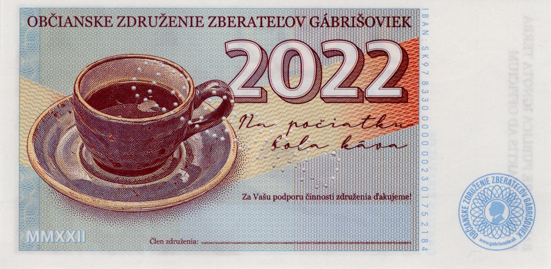 2022 Klubová gábrišovka - zadní strana