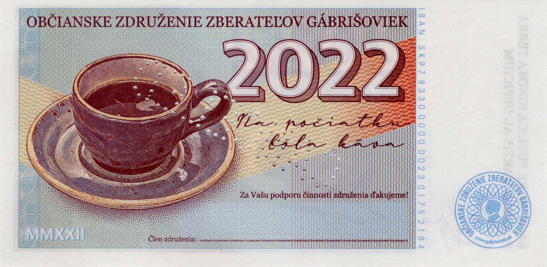 2022 Klubová gábrišovka - zadní strana