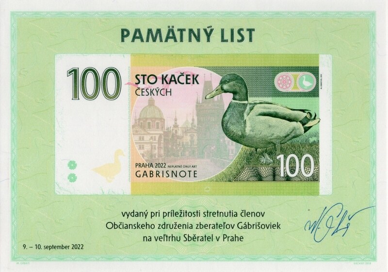 Pamätný list Praha 2022