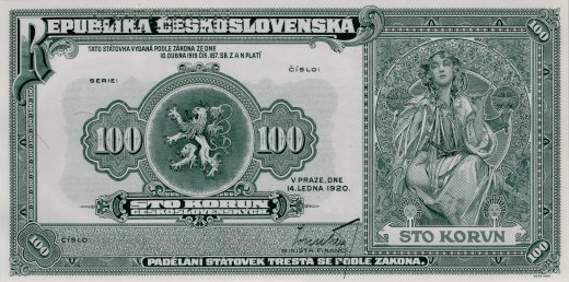 100 Kčs Mucha 1920 Facsimile