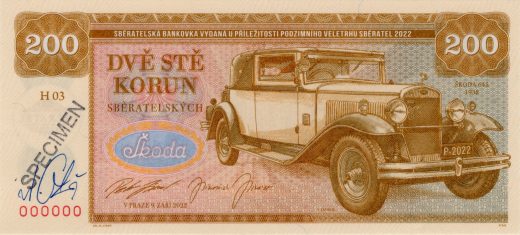 200 Korun Zapadlík Škoda 645