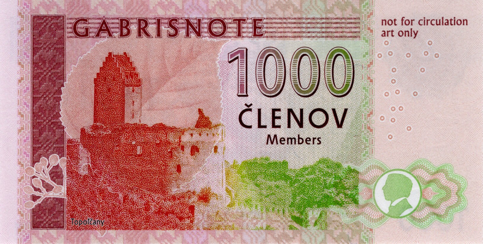 1000 členov OZ zberateľov Gábrišoviek - zadní strana