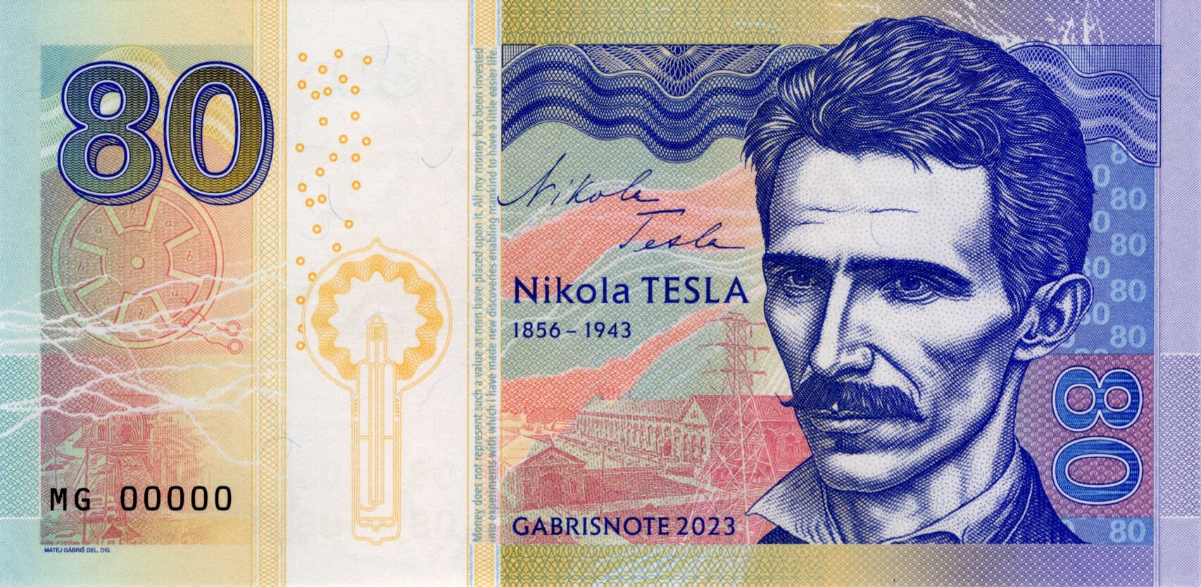 80 Nikola Tesla - přední strana