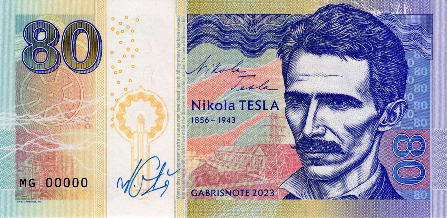 80 Nikola Tesla - přední strana