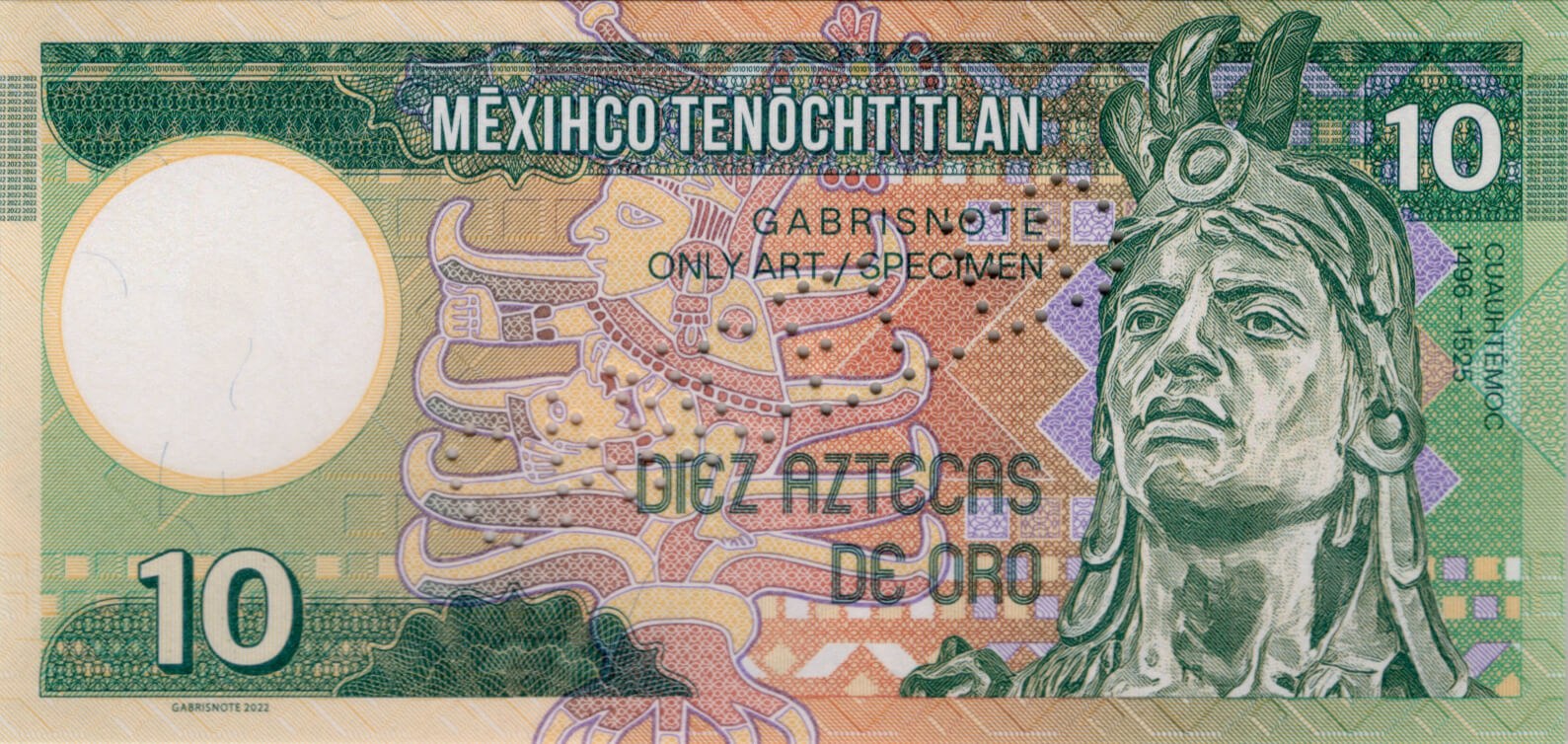 10 Aztéckych zlatých - přední strana