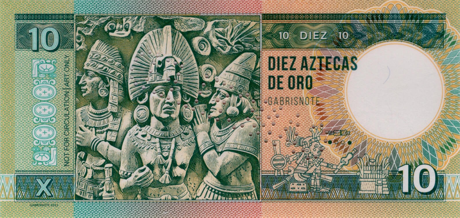 10 Aztéckych zlatých - zadní strana