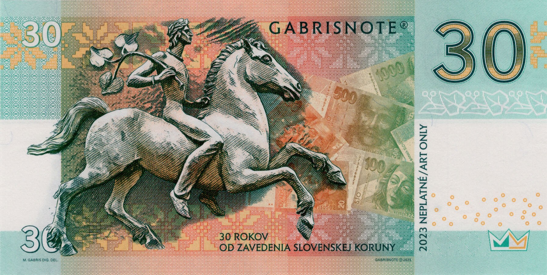 30 rokov od zavedenia SK Koruny Karol I. A - zadní strana