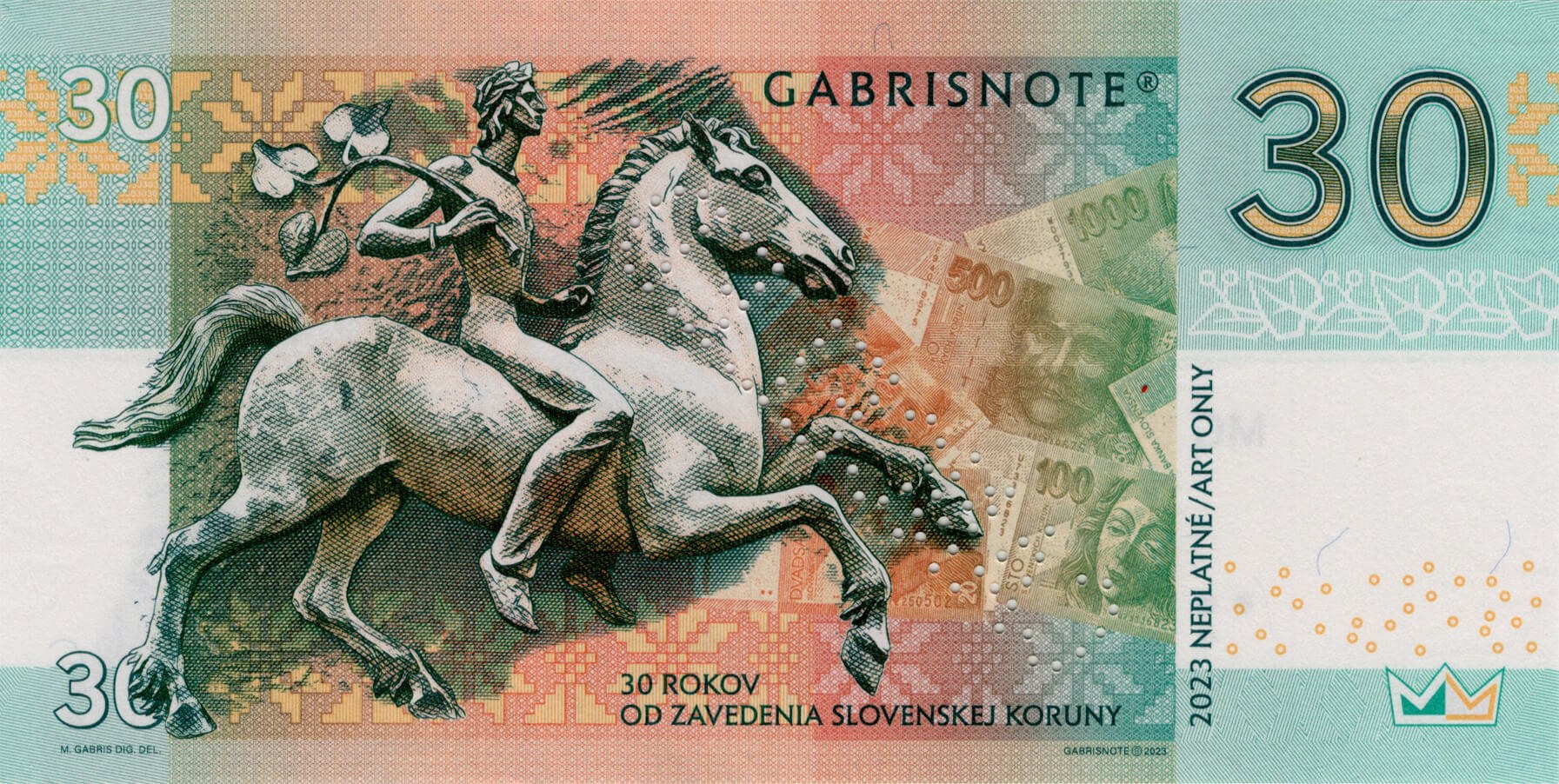 30 rokov od zavedenia SK Koruny Karol I. A - zadní strana