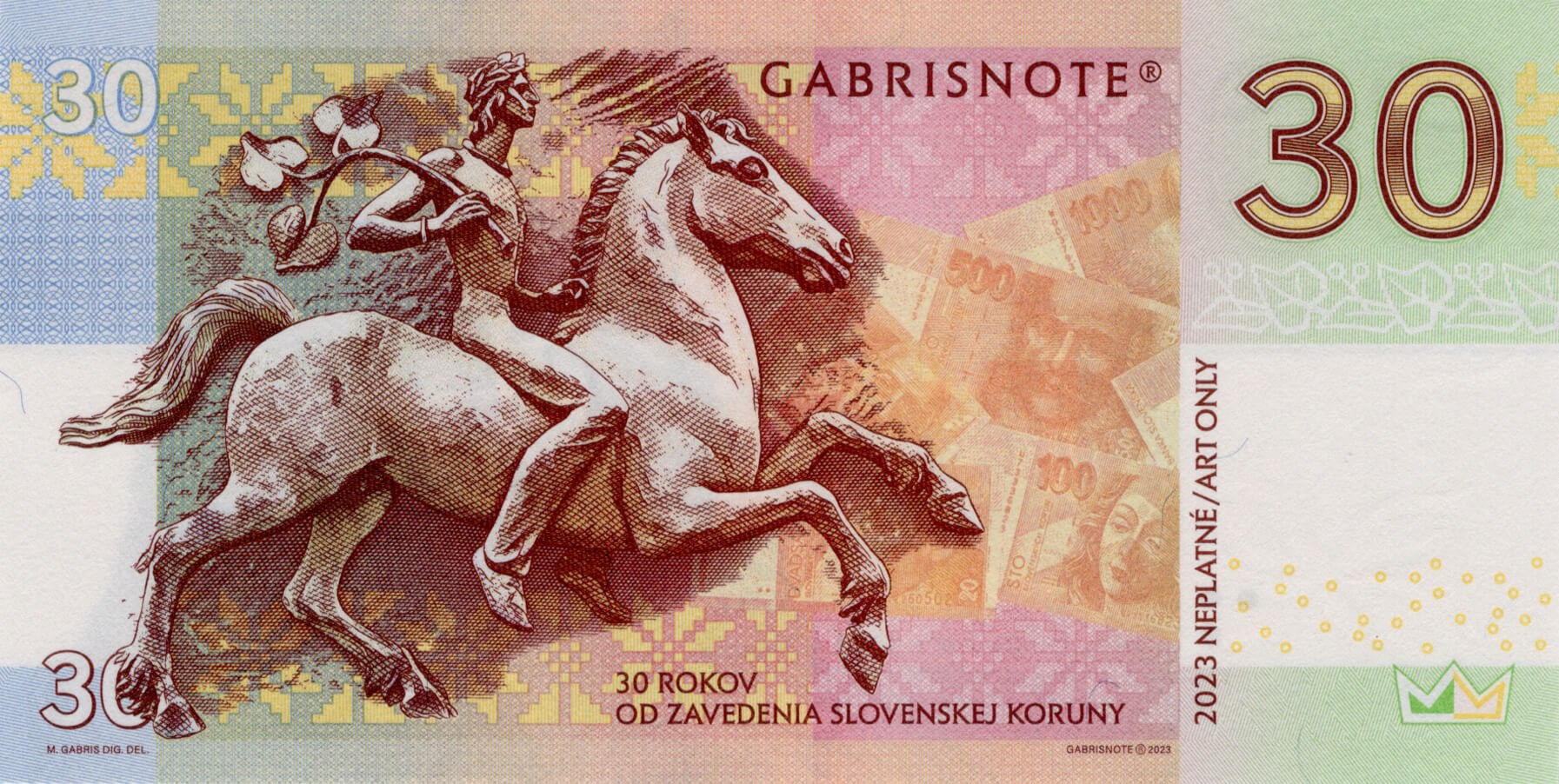 30 rokov od zavedenia SK Koruny Karol I. B - zadní strana