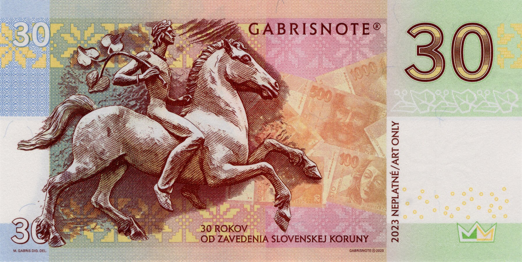 30 rokov od zavedenia SK Koruny Karol I. B - zadní strana