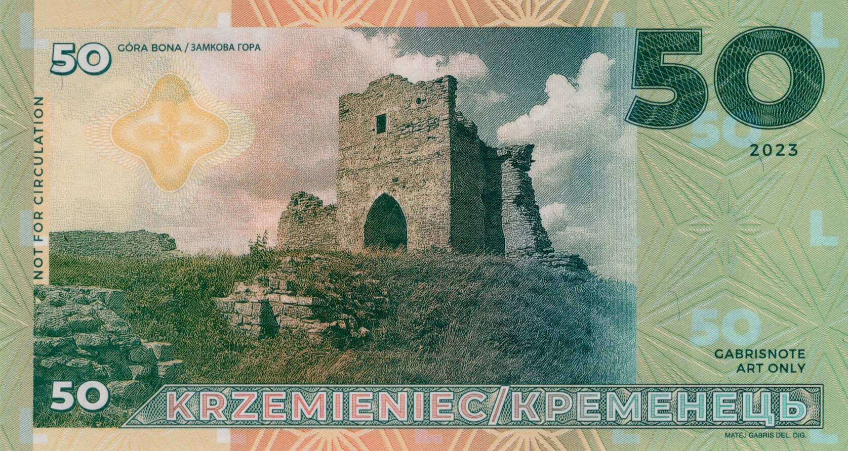 50 Bona Sforza - zelená verze - zadní strana