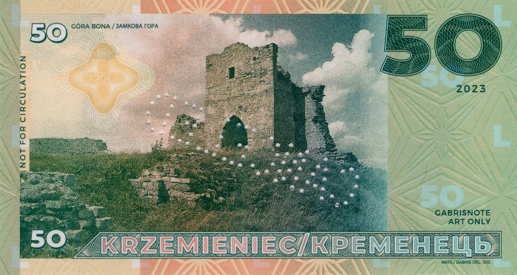 50 Bona Sforza - zelená verze - zadní strana