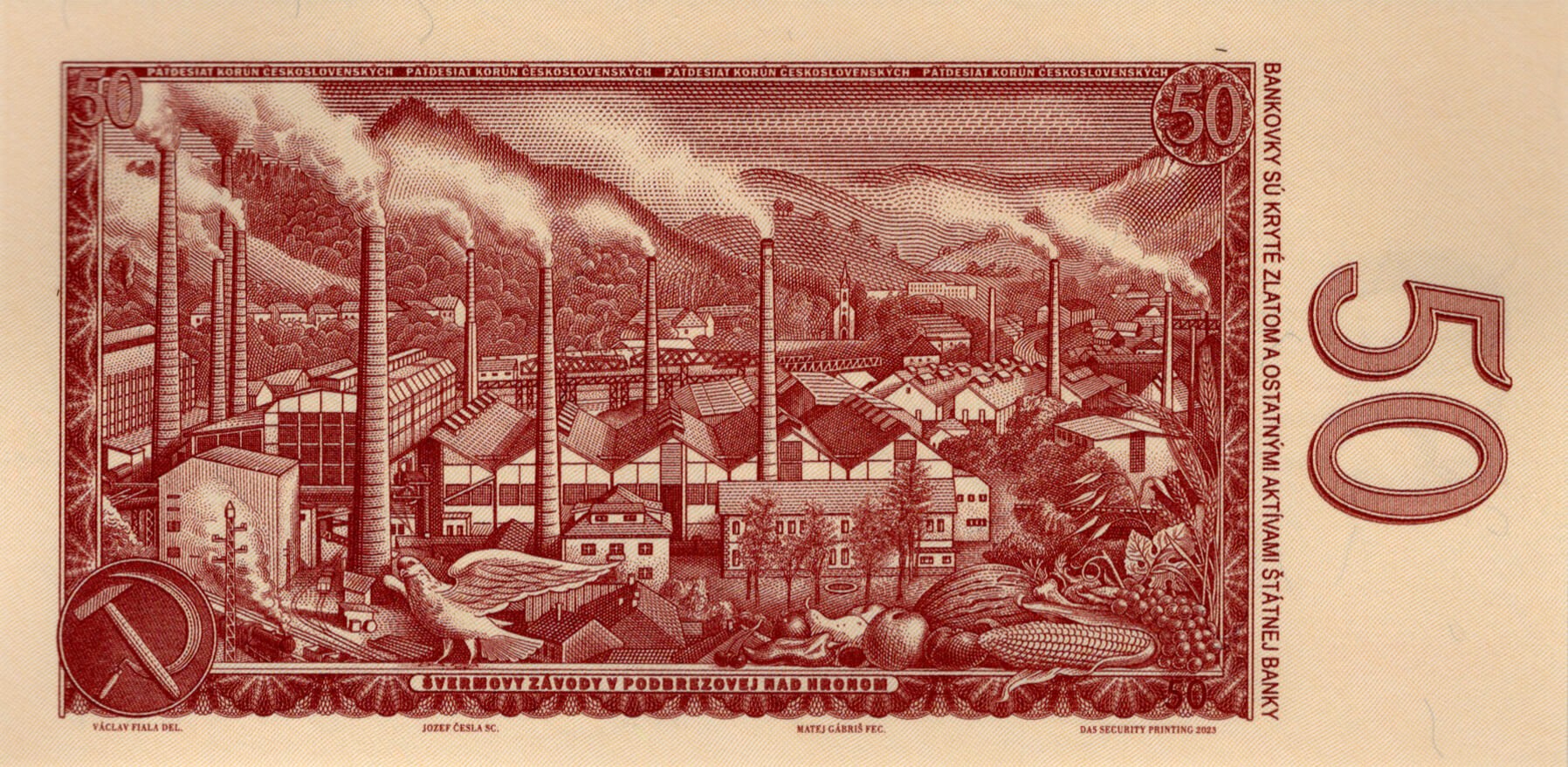 50 Kčs návrh 1963 - zadní strana
