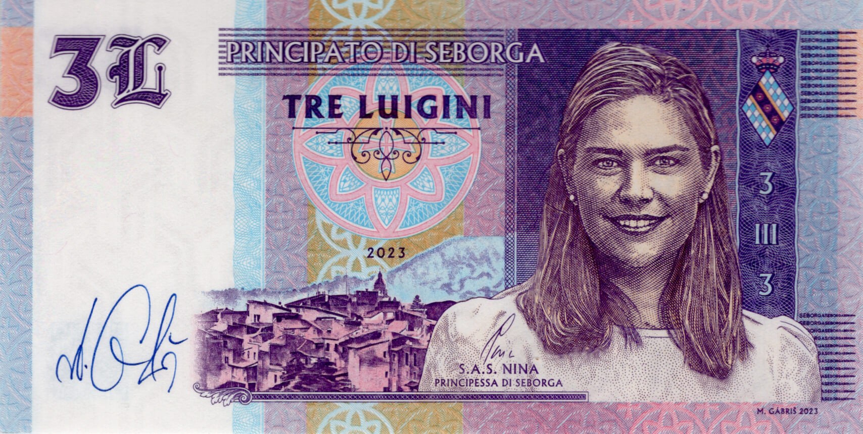 3 Luiginy S.A.S. NINA Principessa di Seborga - přední strana