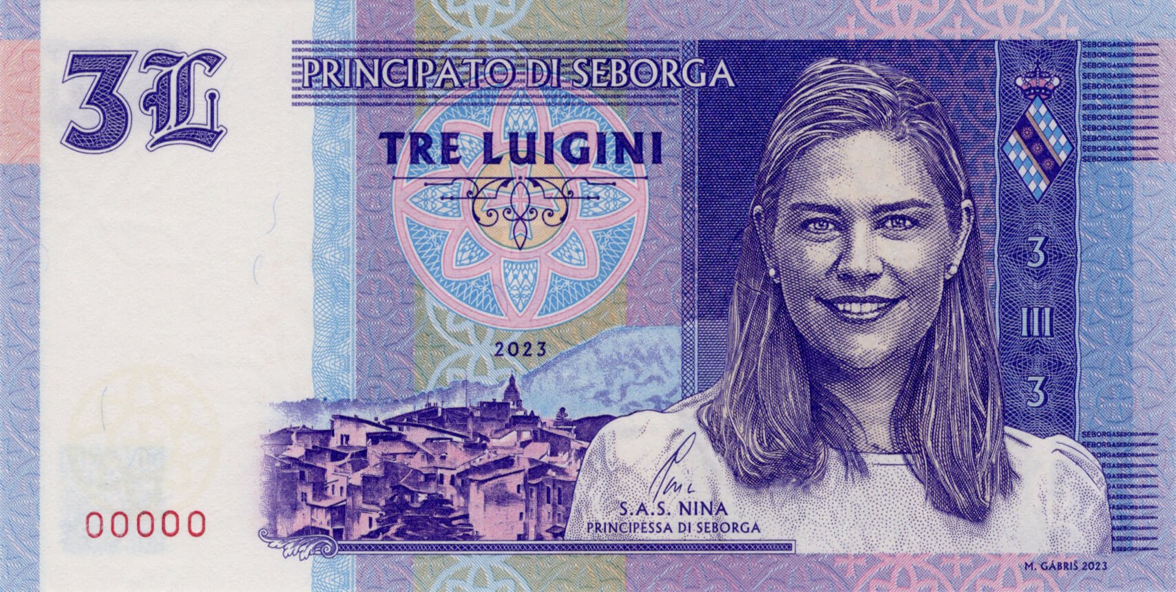 3 Luiginy S.A.S. NINA Principessa di Seborga - přední strana