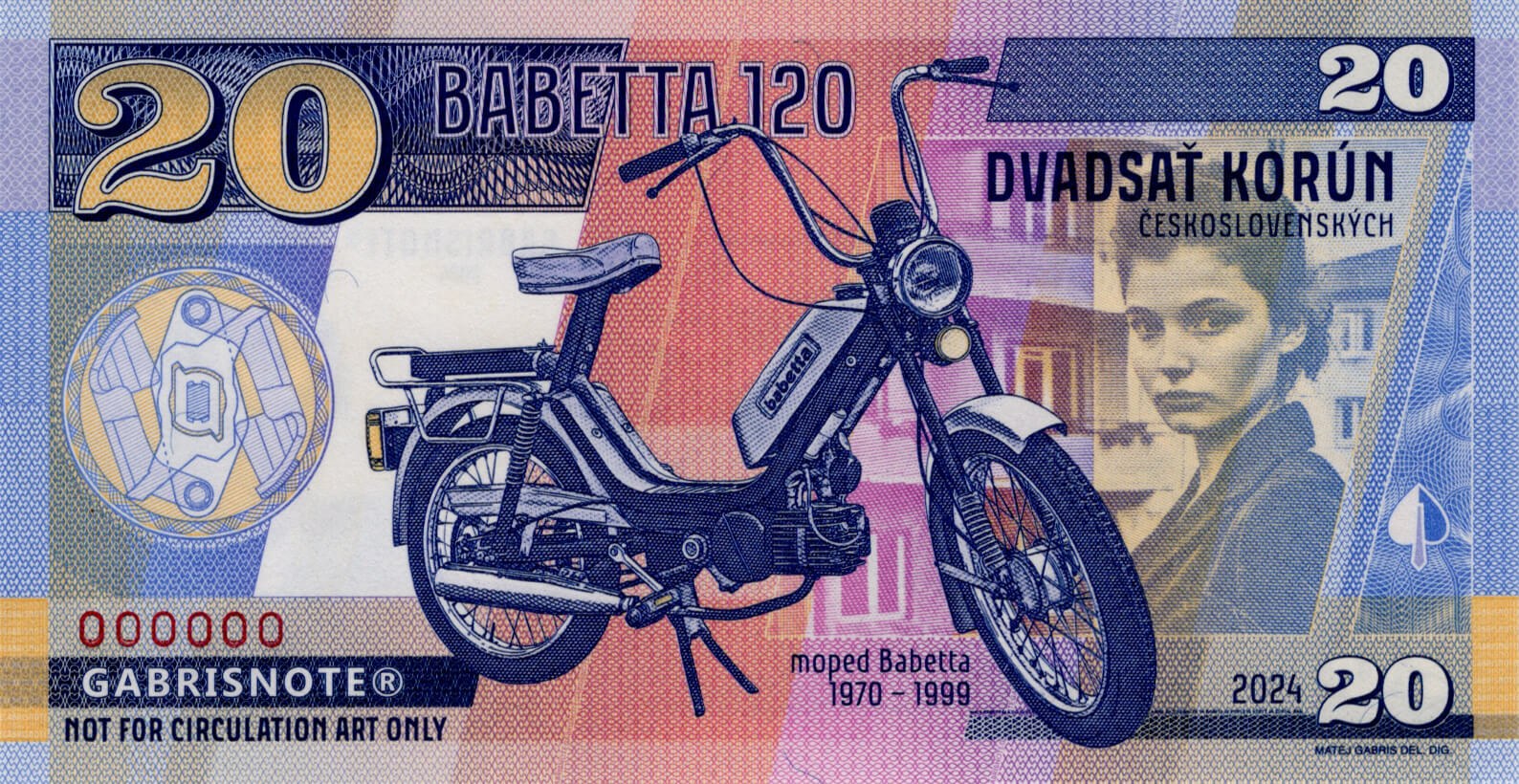 20 Korún Babetta - přední strana