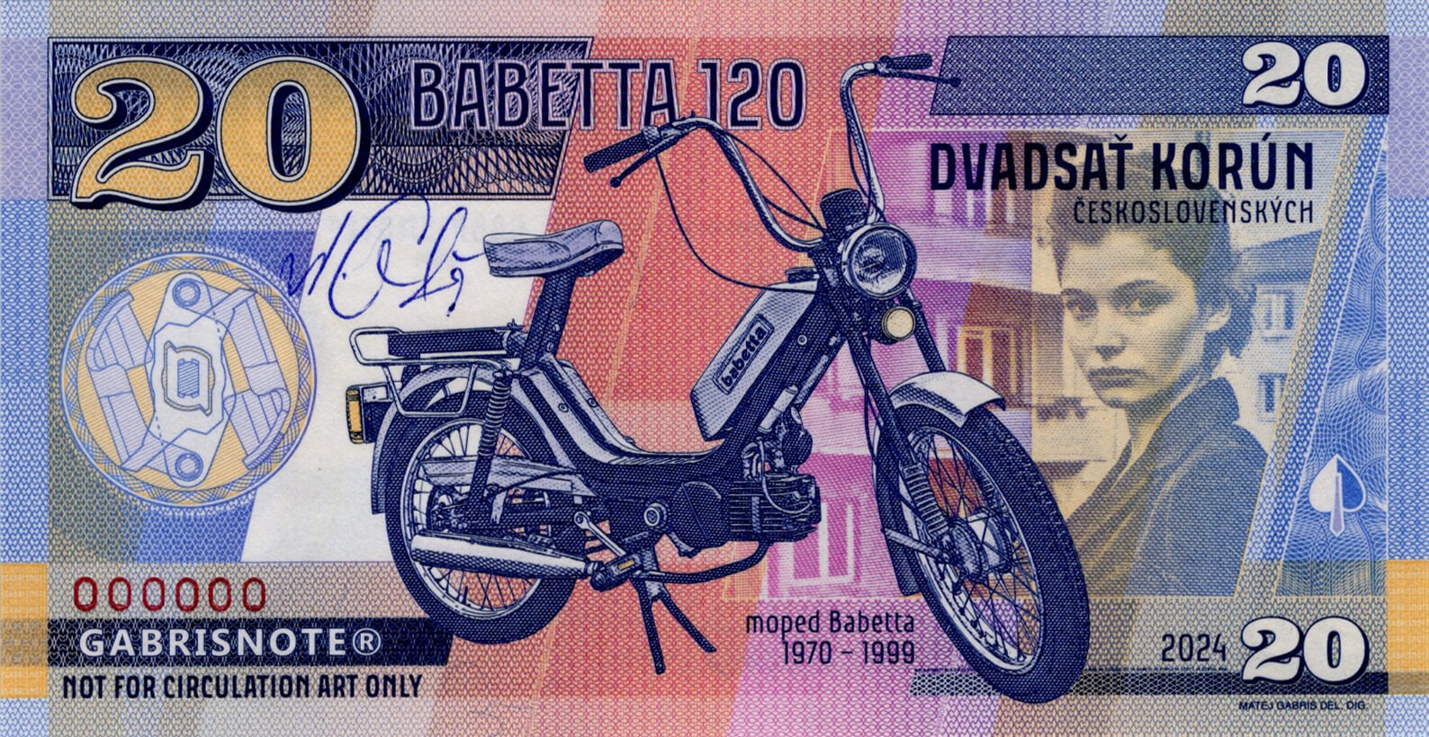 20 Korún Babetta - přední strana