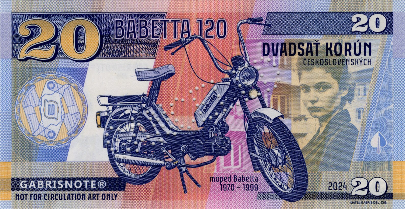 20 Korún Babetta - přední strana
