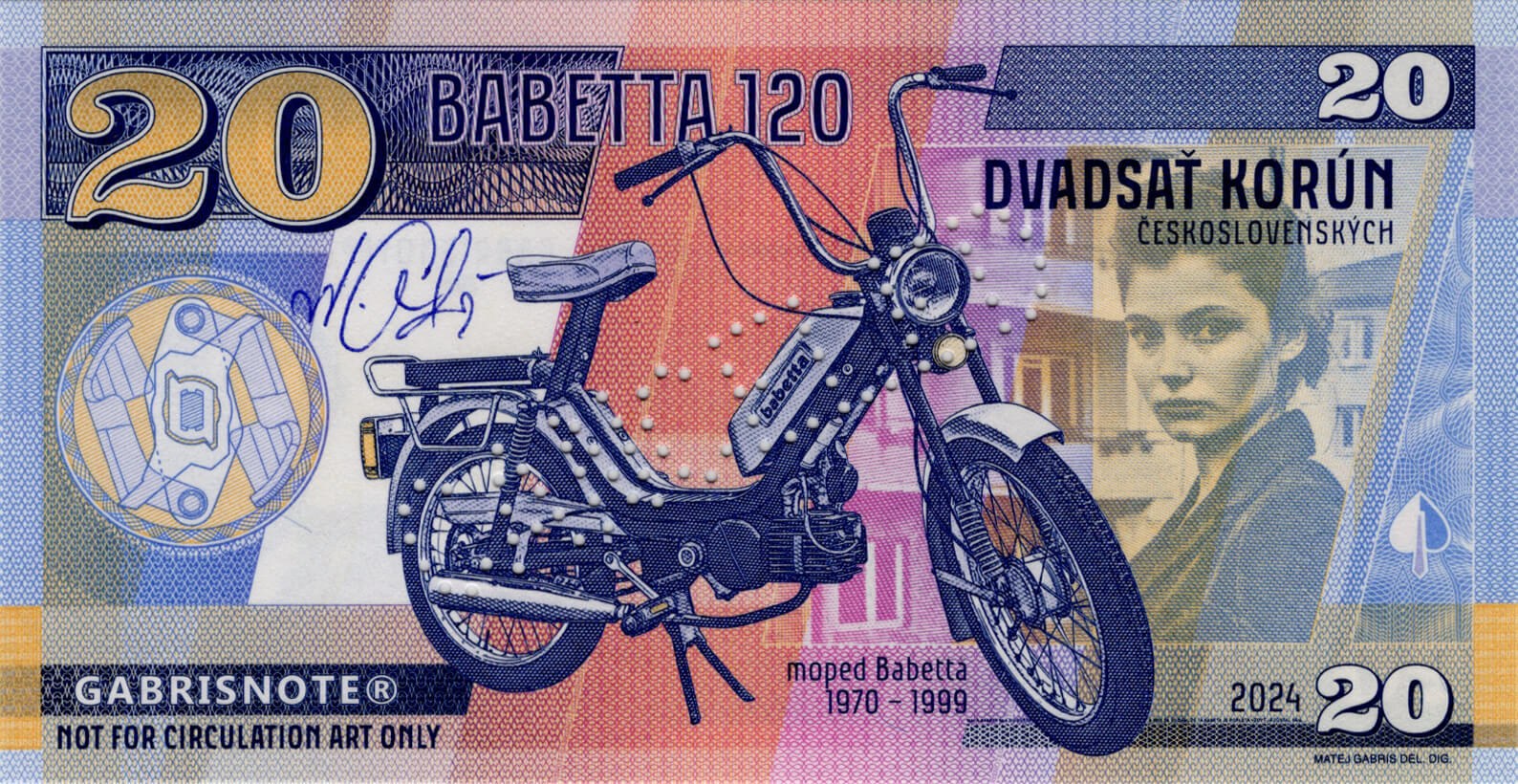 20 Korún Babetta - přední strana