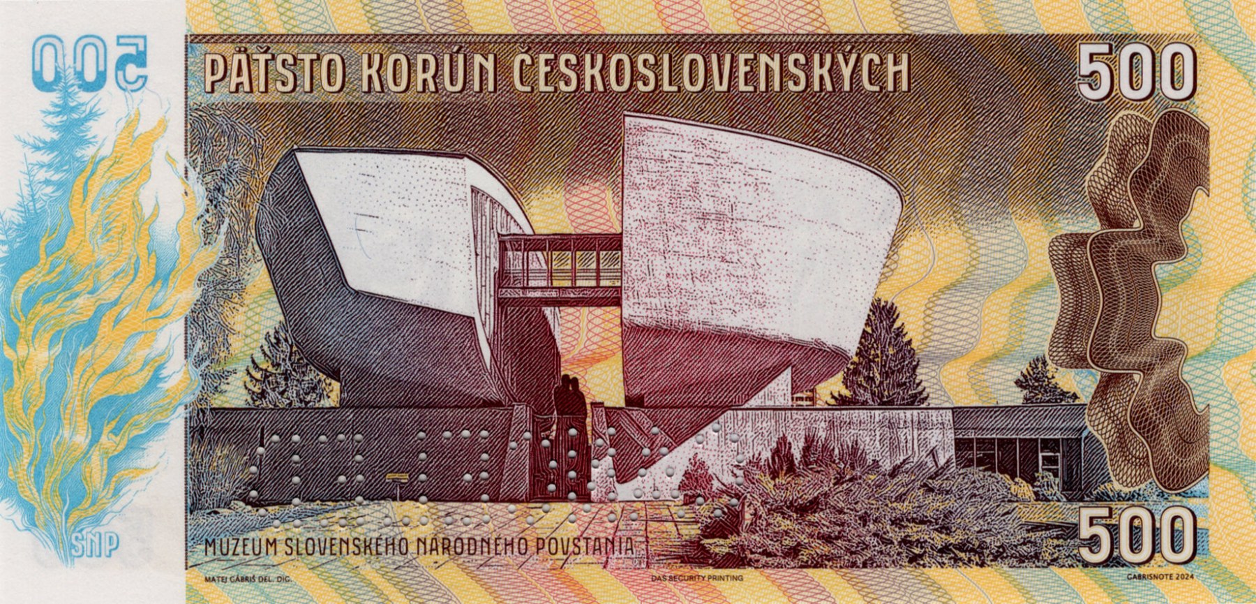 500 korún Československých - zadní strana