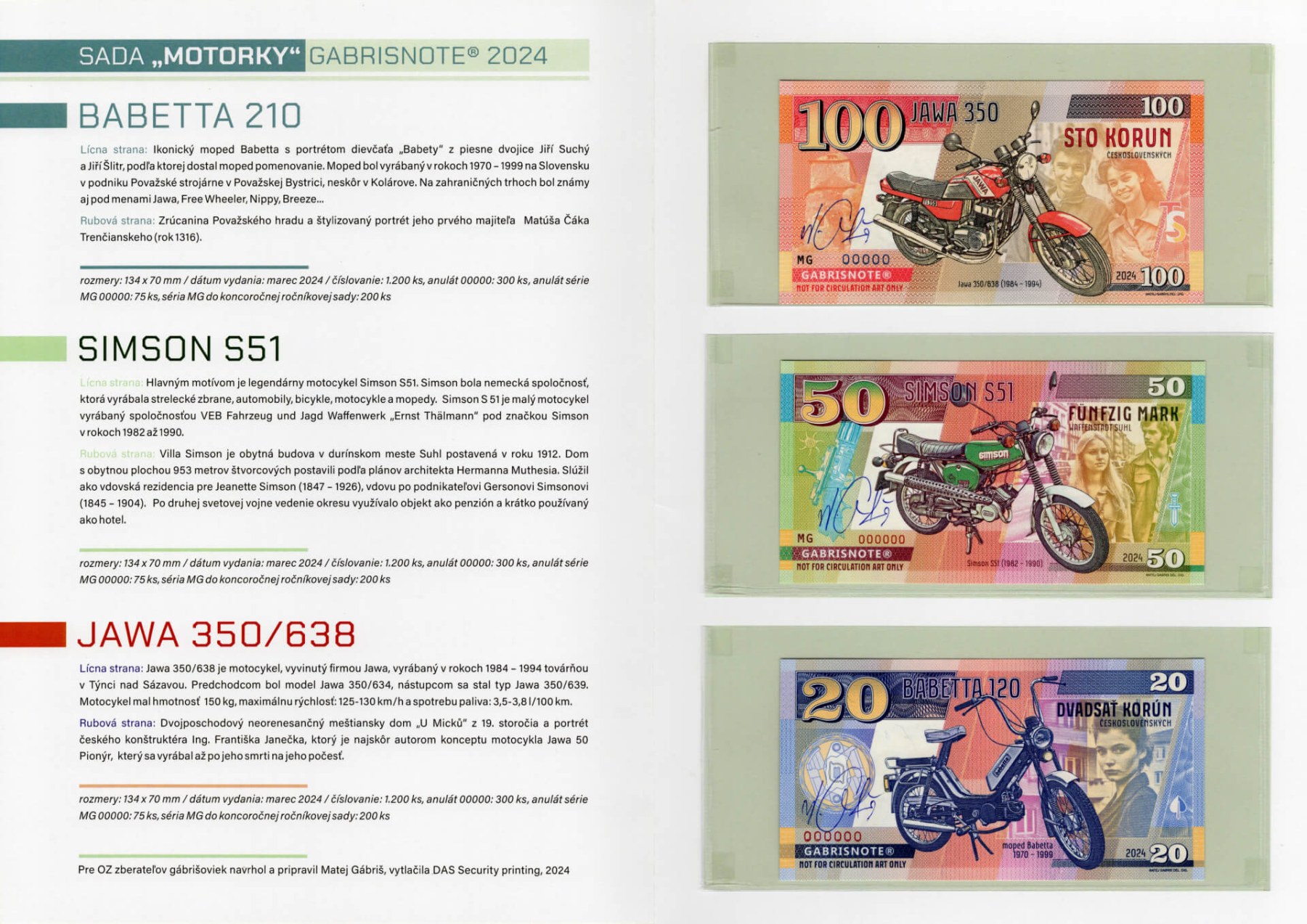 Motorky Babetta Simson Jawa (folder) - zadní strana