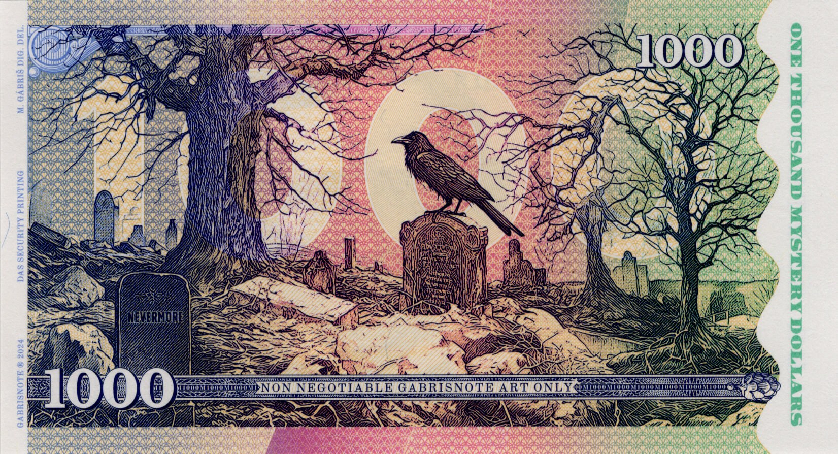 1000 Dollars E.A. Poe - zadní strana