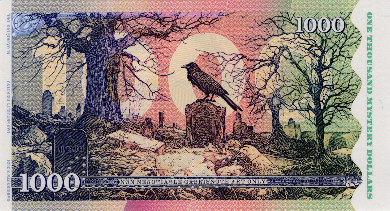 1000 Dollars E.A. Poe - zadní strana