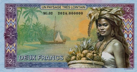 2 francs Tahiti verze B