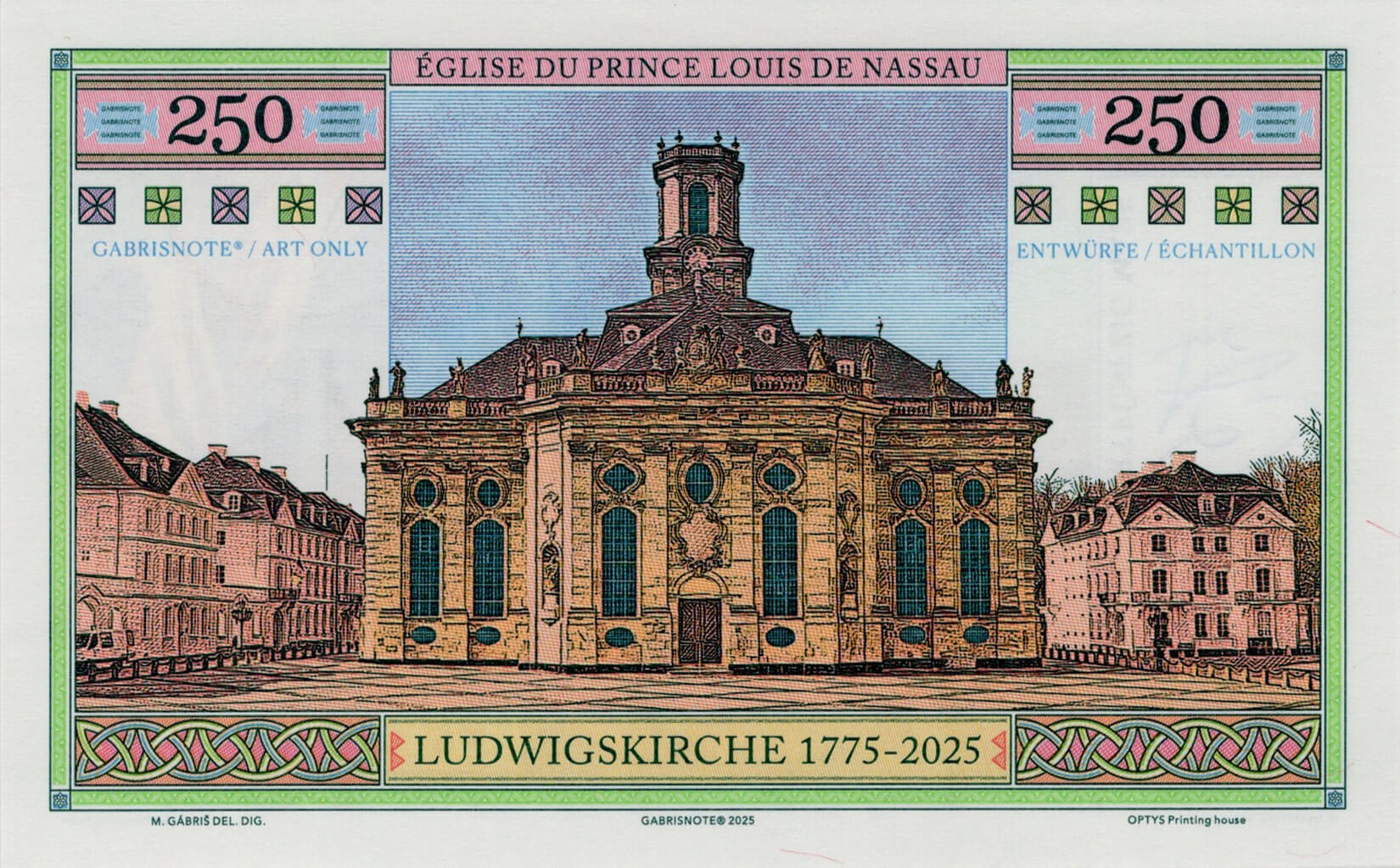 250 Mark Saarland varianta B - zadní strana