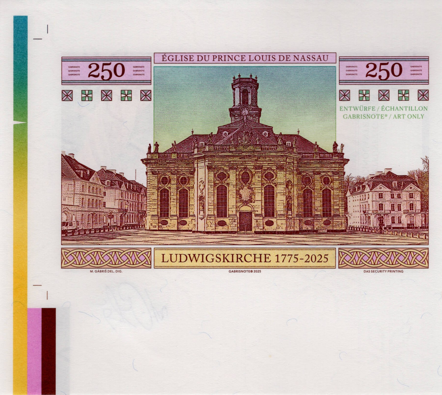 250 Mark Saarland varianta A - zadní strana