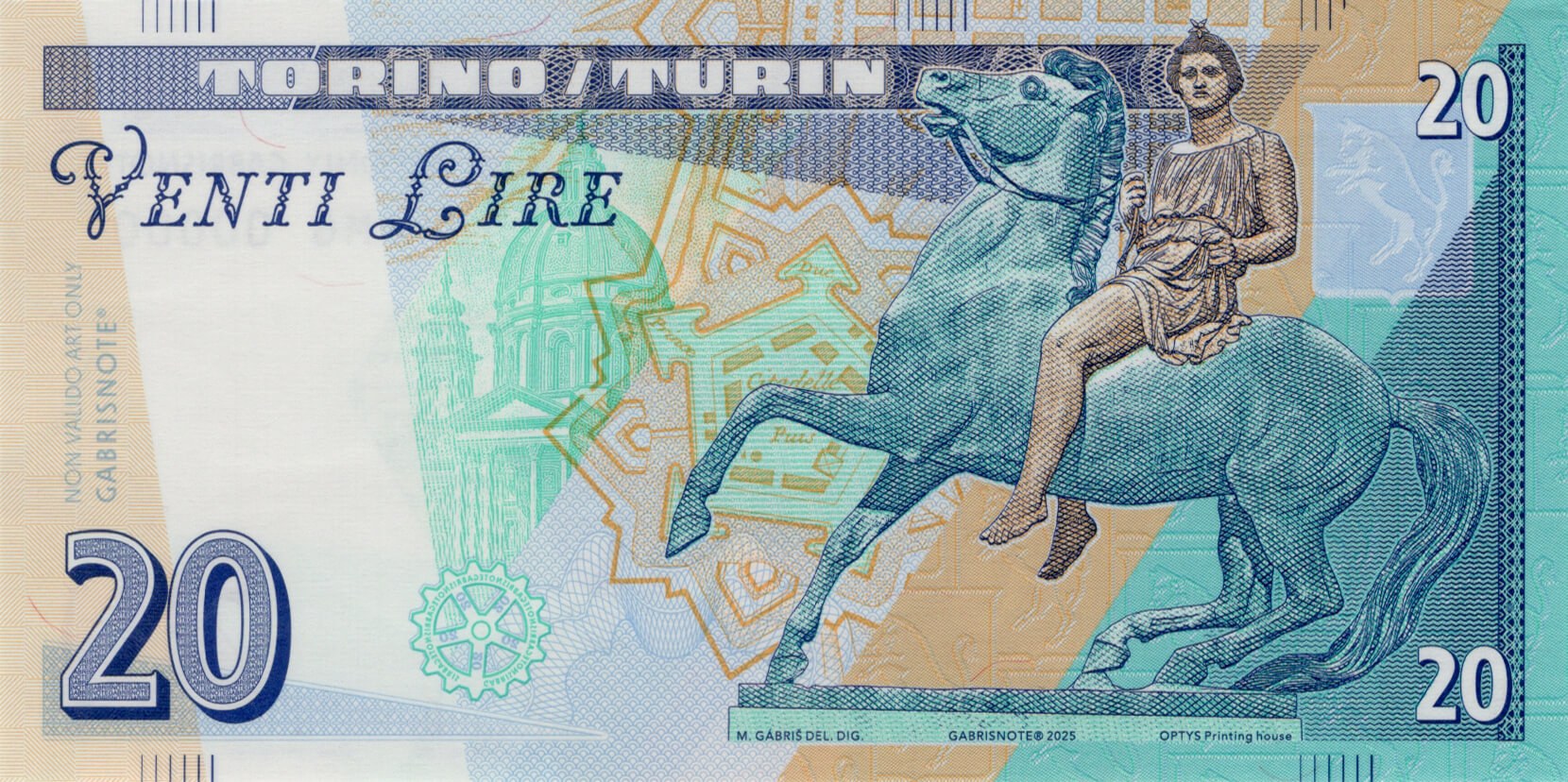 20 Lire - Fiat 500 - zadní strana