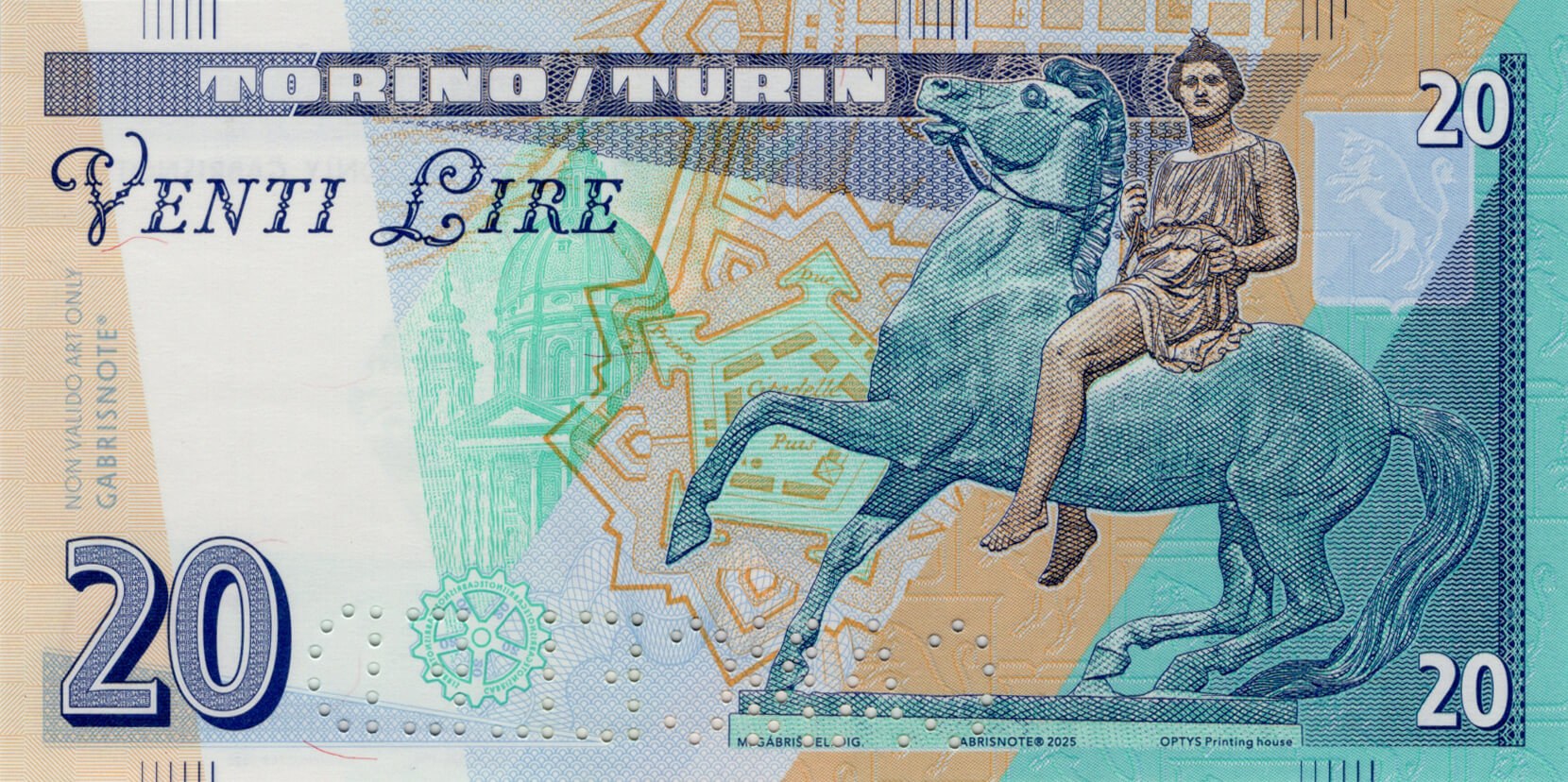 20 Lire - Fiat 500 - zadní strana
