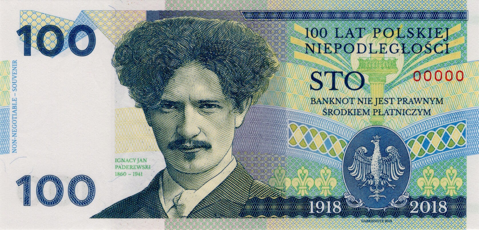 100 roků Polské nezávislosti 2018/2025 modrá verze - přední strana