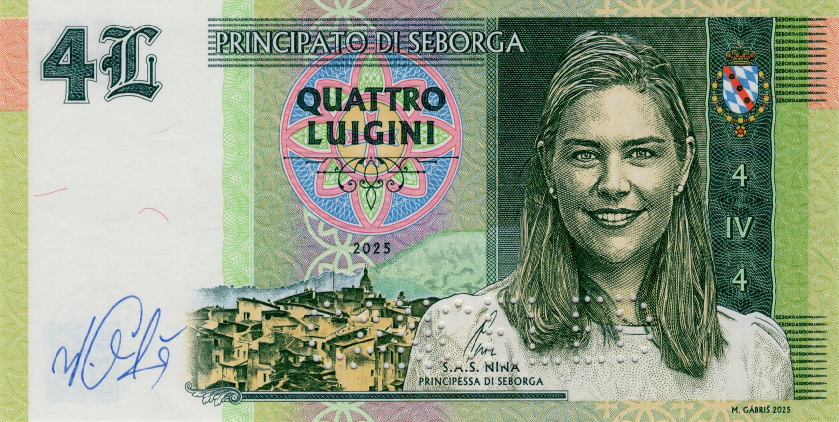 4 Luiginy S.A.S. NINA Principessa di Seborga - přední strana