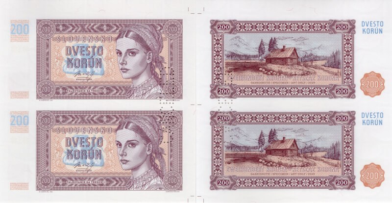 Aršík 200 korún Slovensko varianta B