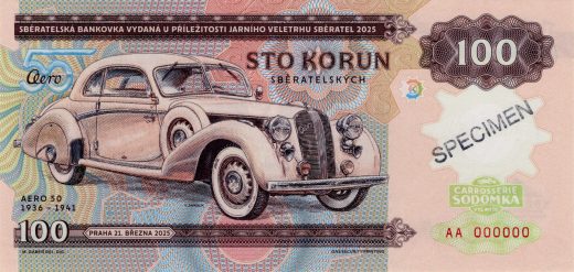 100 korun Zapadlík AERO 50 1936 - 1941