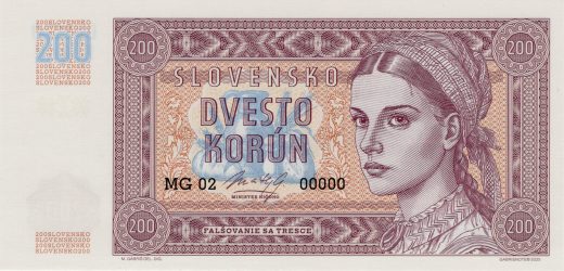 200 korún Slovensko varianta B