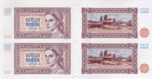 Aršík 200 korún Slovensko varianta B