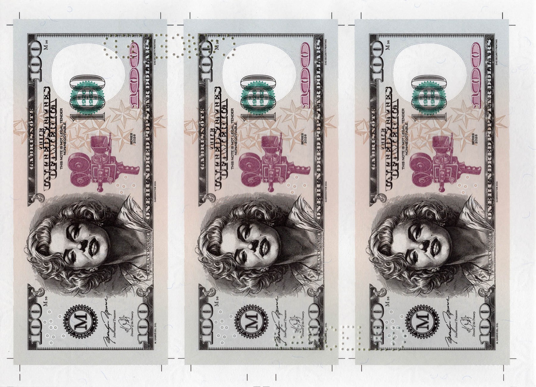 Arch 100 Dollars Marilyn Monroe - přední strana